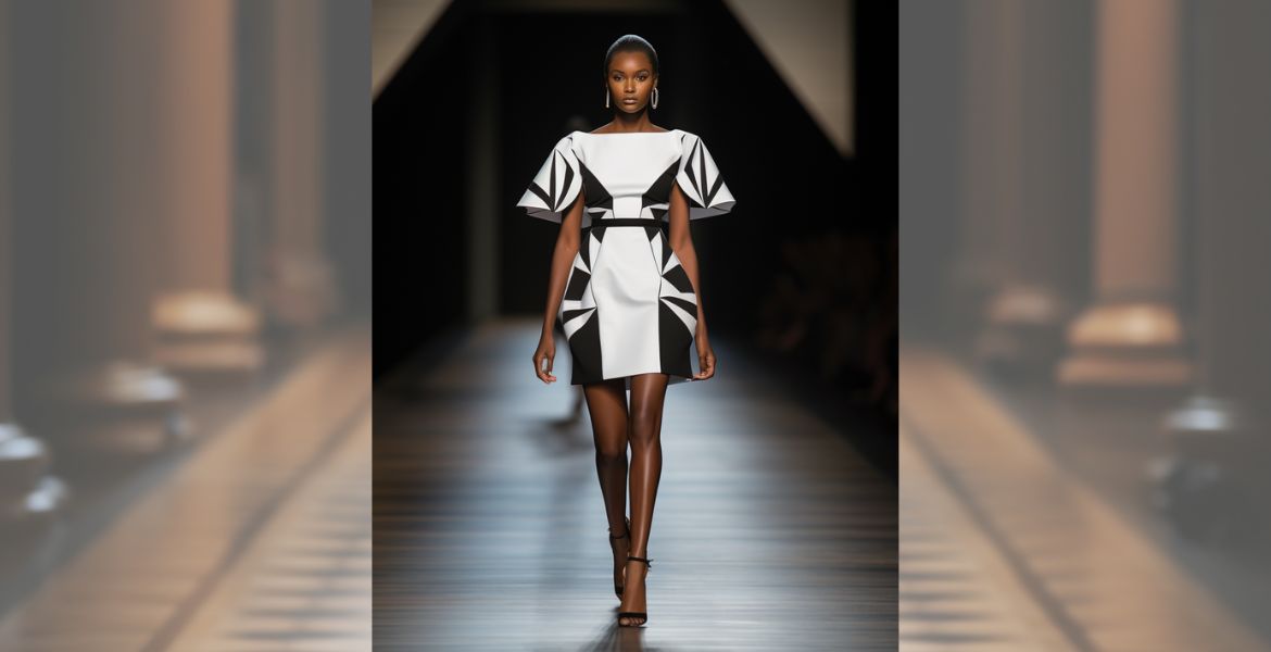 model on the runway