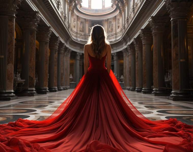 woman, dress, red dress