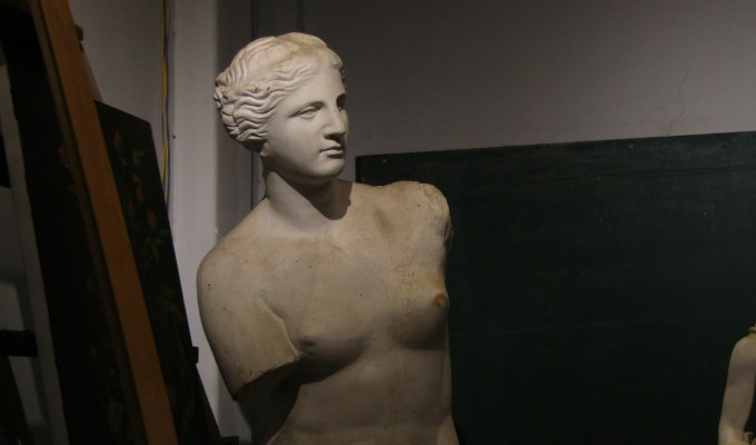 white ceramic bust of man
