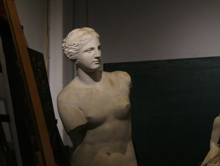 white ceramic bust of man