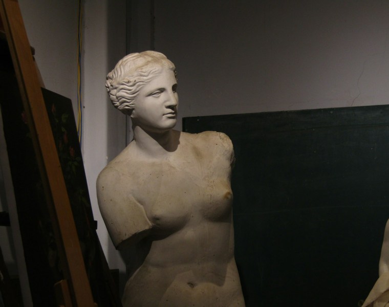 white ceramic bust of man