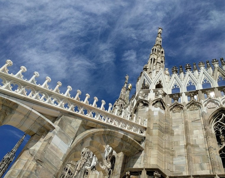blue sky, church, dome, milan, blue church, milan, milan, milan, milan, milan