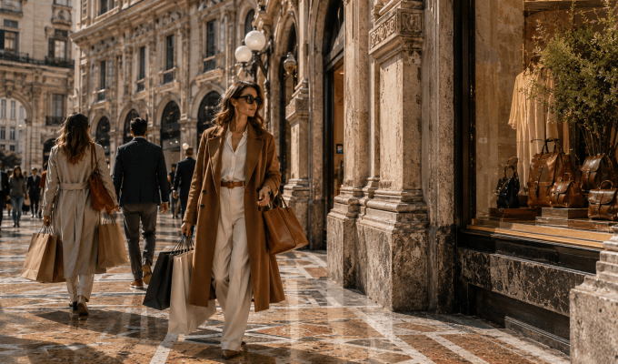 woman shopping in Milan