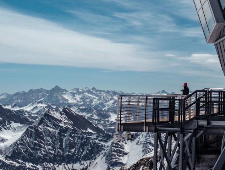 a person on a ski lift