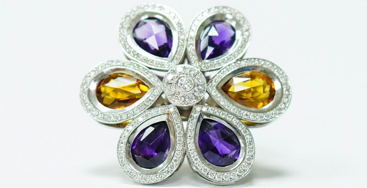 diamond and jewel gem ring