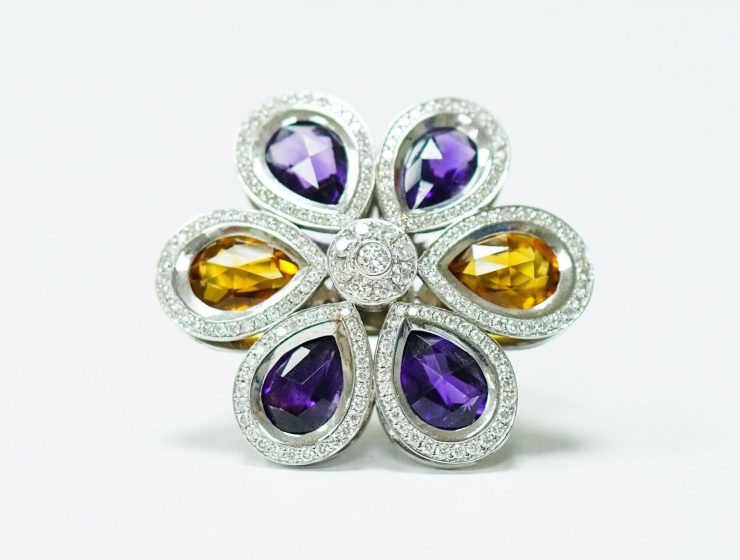 diamond and jewel gem ring