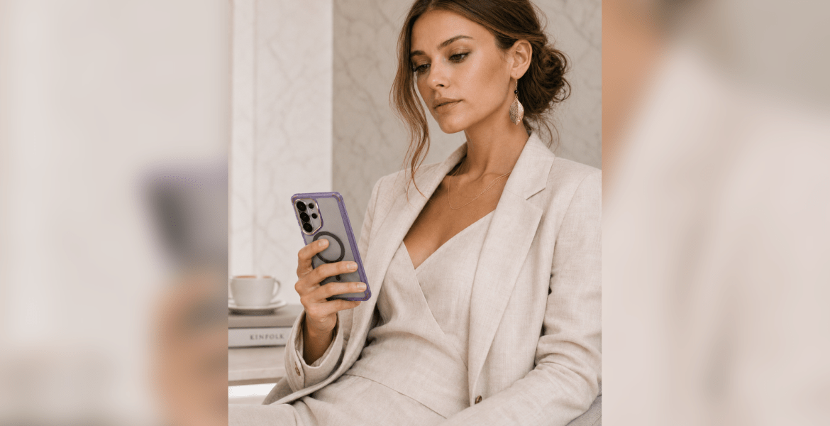 woman using Samsung Galaxy 26 ultra