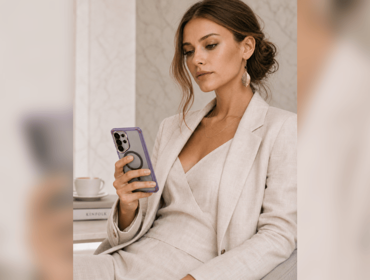 woman using Samsung Galaxy 26 ultra