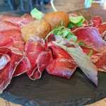 a plate of bresaola, cured Italian beef