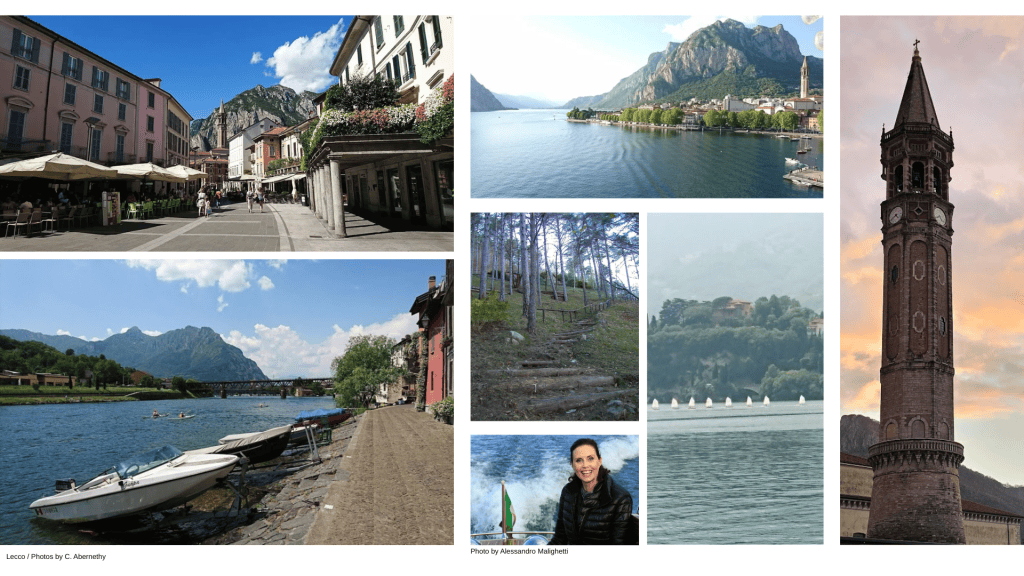collage of photos Lecco Italy