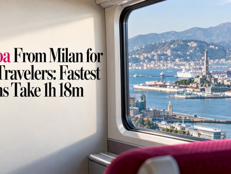 Genoa harbor approach seen from a train