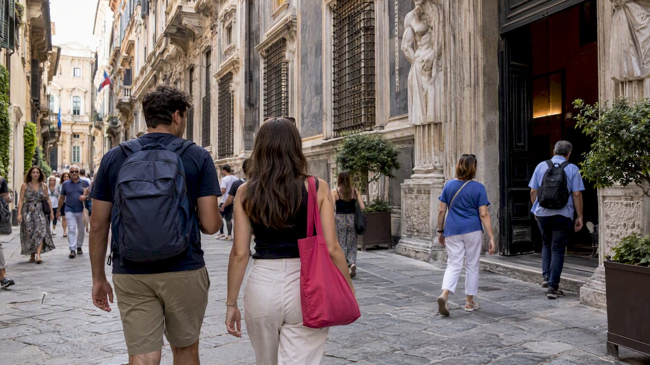 Historic palaces lining Genoa’s Via Garibaldi