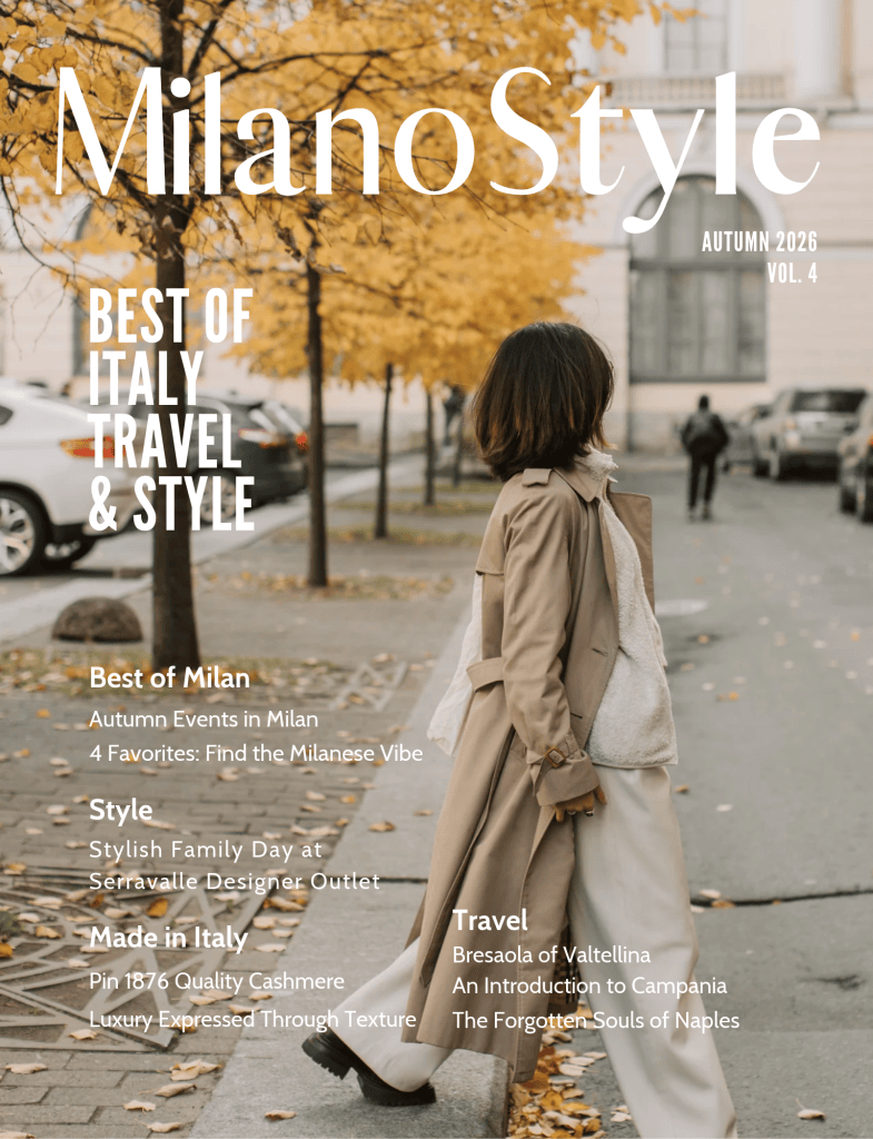 milanostyle magazine cover autumn 2026 stylish woman in trench coat