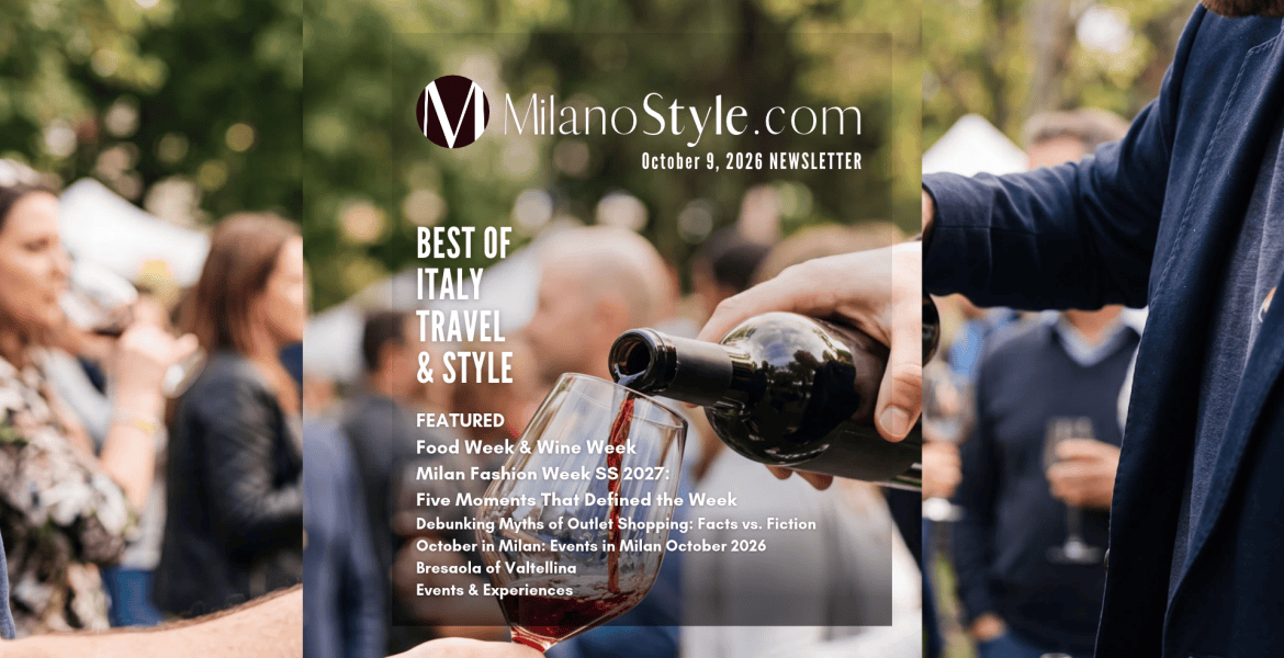 Milano STyle Newsletter cover image wine tasting for Milano Wine Week