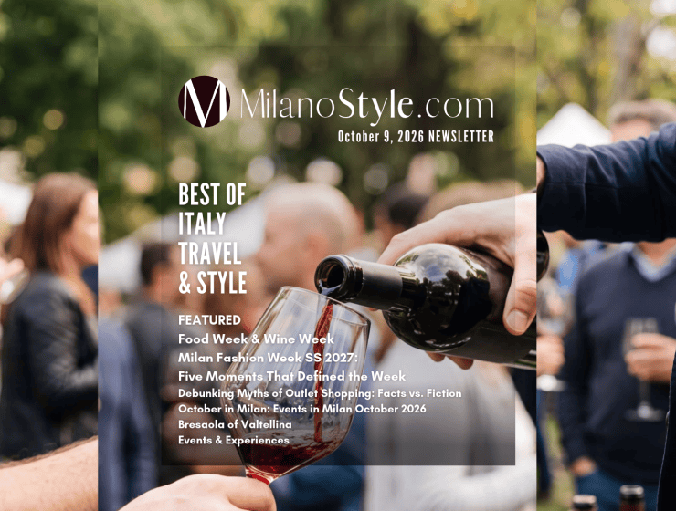 Milano STyle Newsletter cover image wine tasting for Milano Wine Week