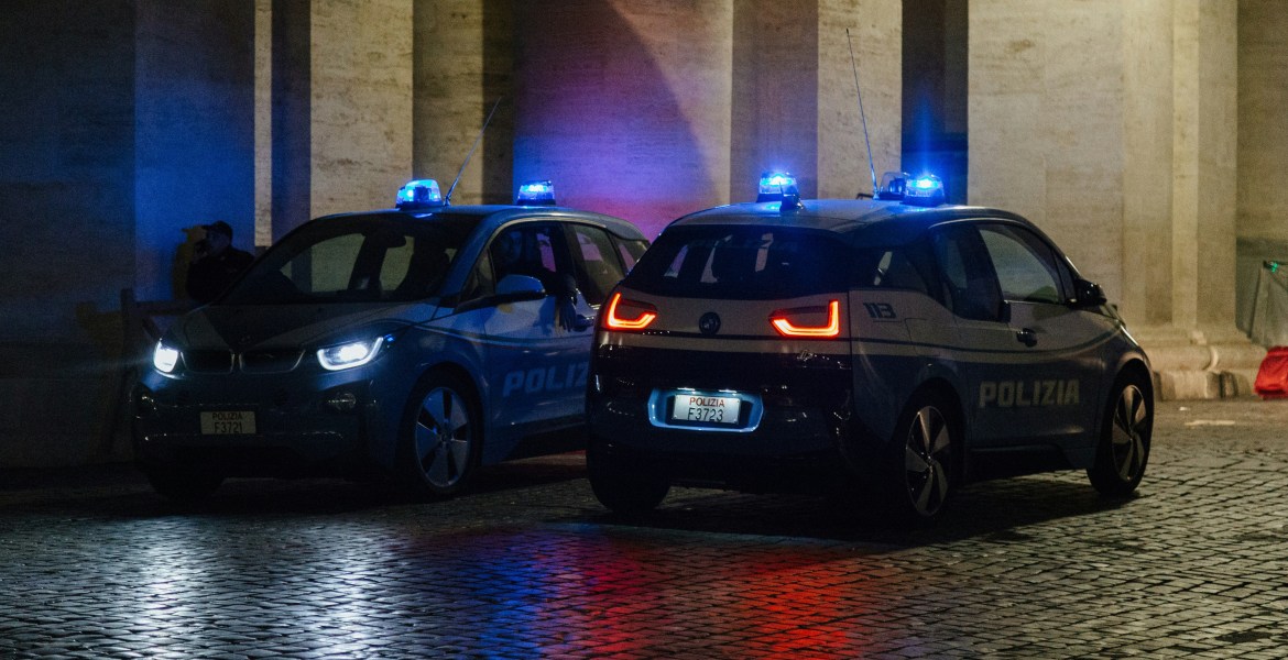 Police cars in Italy
